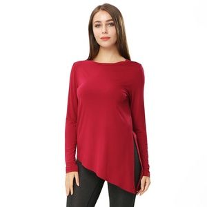 NWT ENIDMIL LS WINE RED TUNIC OR TIE TOP MEDIUM, LARGE